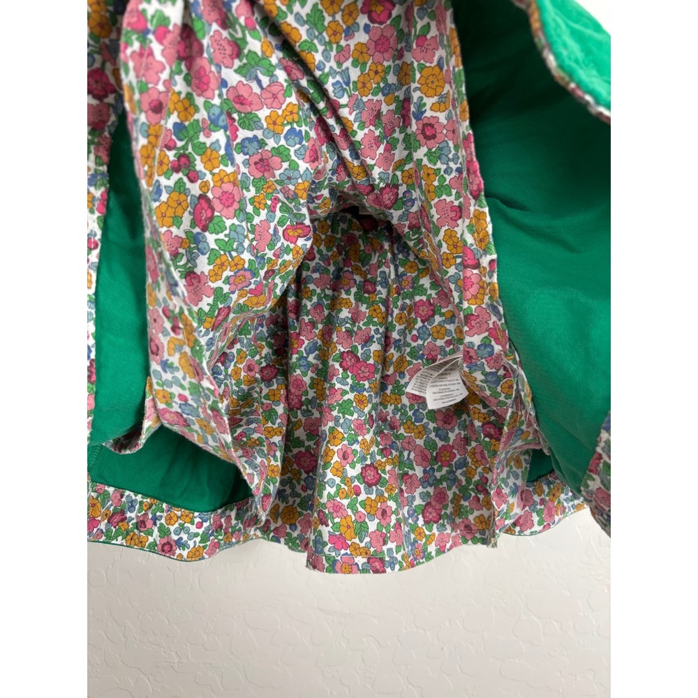 Mini Boden Girls Green Corduroy Skirt Floral Lined Elastic Waist 6-7Y 2239 - Picture 2 of 7